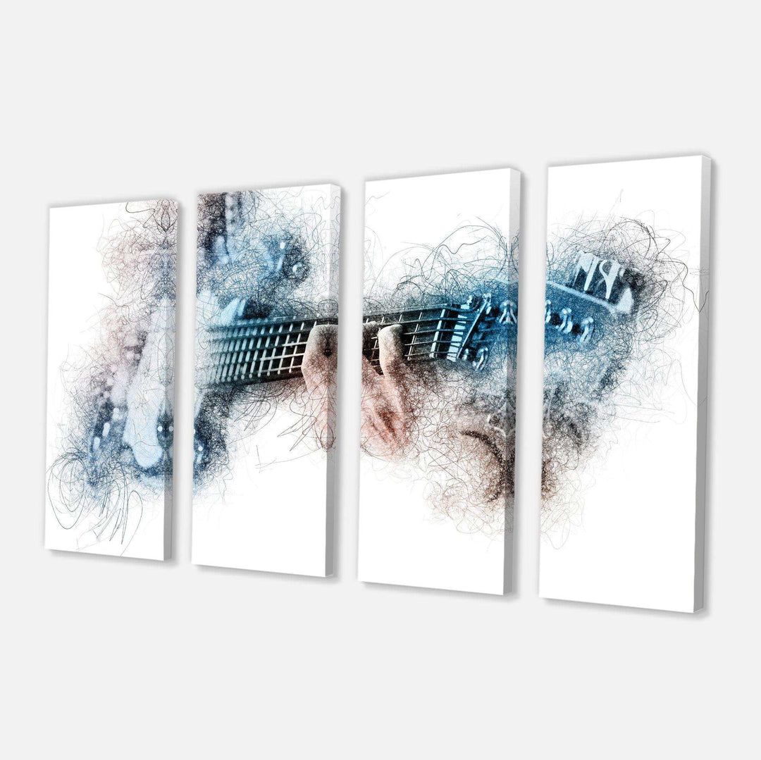 Man Playing A Guitar Watercolor - Modern Multi-Panels Living Room Wall Decor