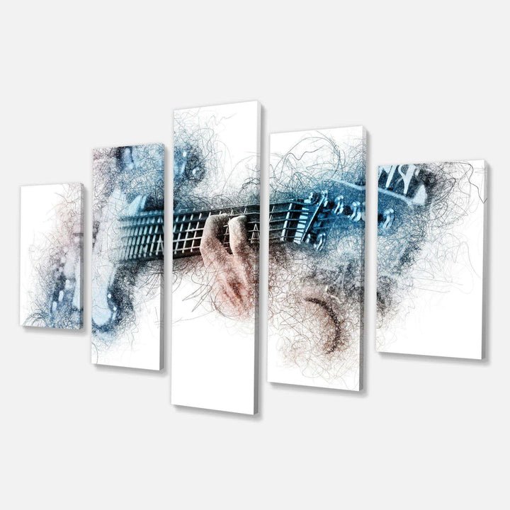 Man Playing A Guitar Watercolor - Modern Multi-Panels Living Room Wall Decor