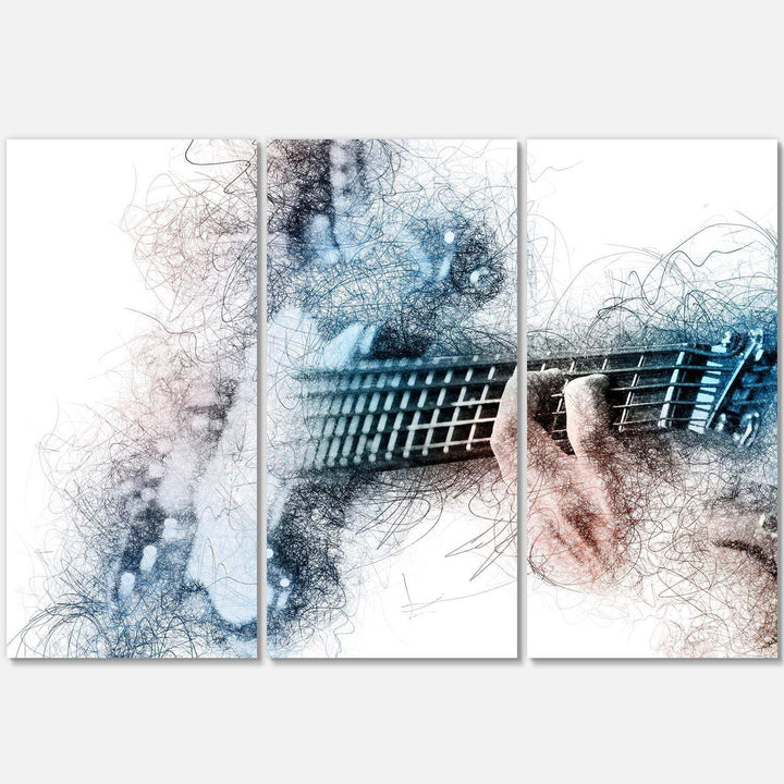Man Playing A Guitar Watercolor - Modern Multi-Panels Living Room Wall Decor