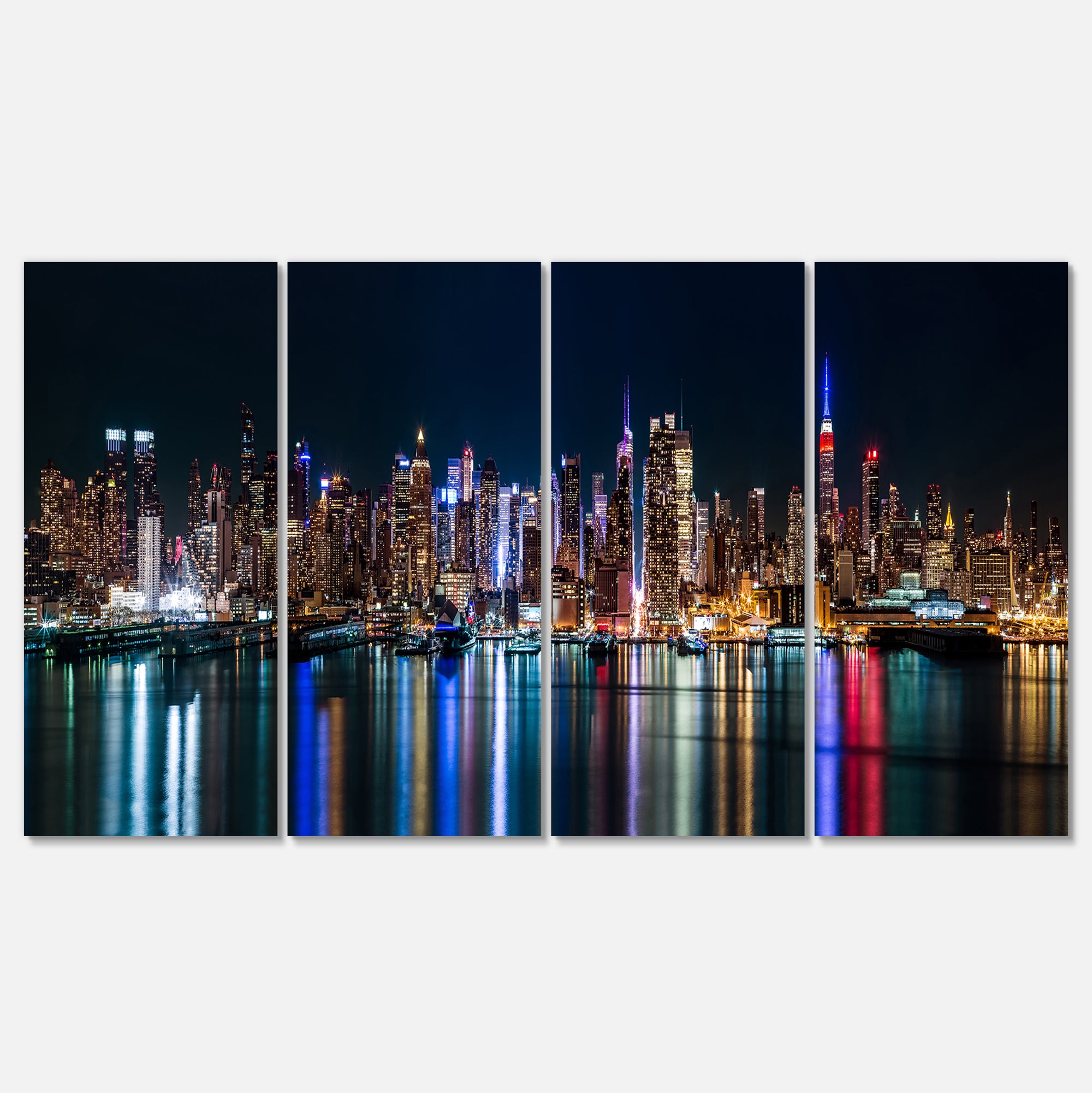 New York Midtown Night Panorama Multi-Panels