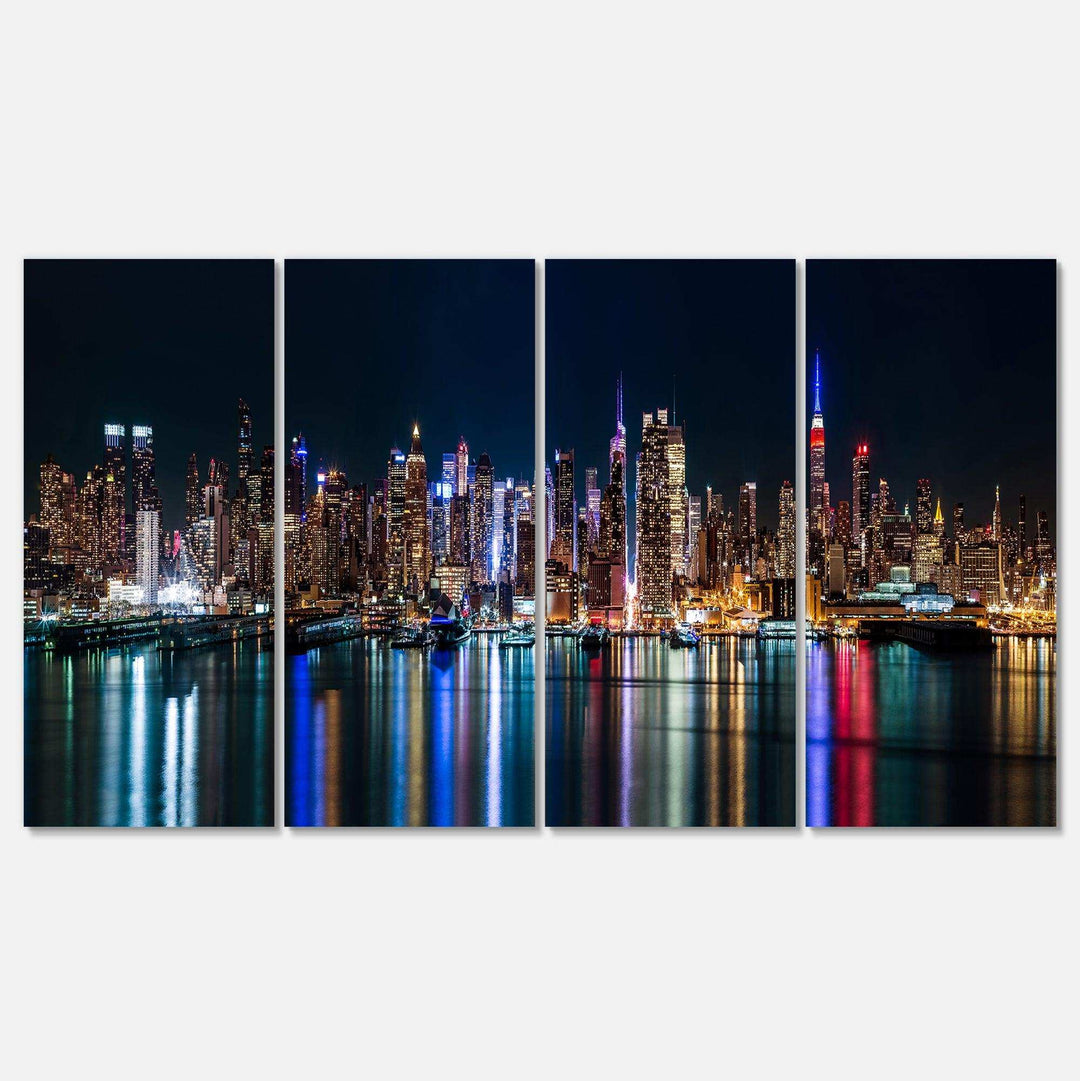 New York Midtown Night Panorama Multi-Panels