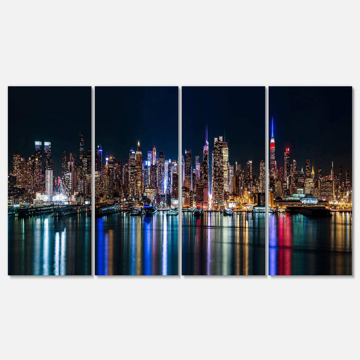 New York Midtown Night Panorama Multi-Panels