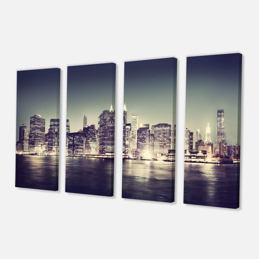Black and White NYC Night Panorama Multi-Panels