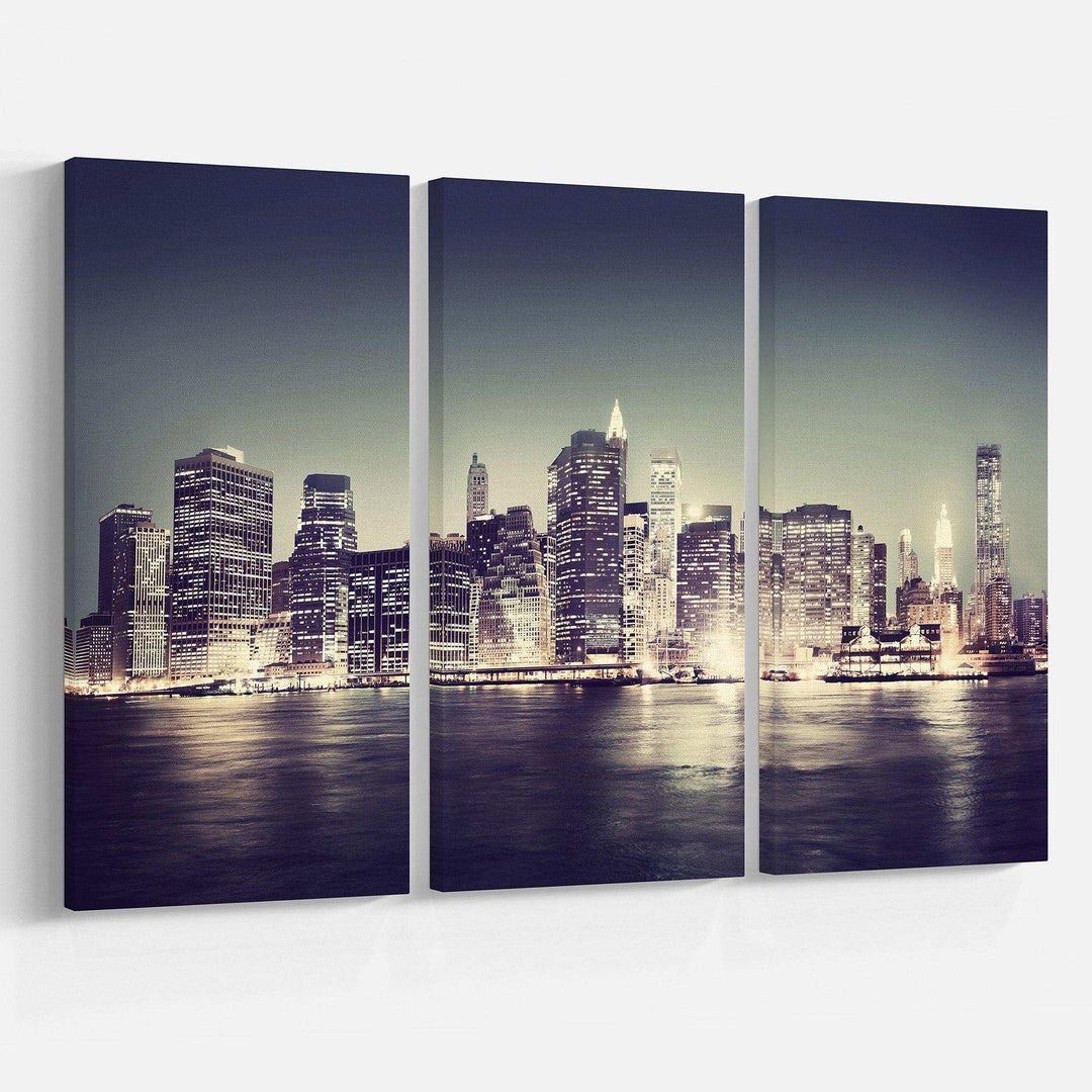Black and White NYC Night Panorama Multi-Panels