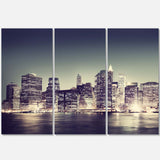 Black and White NYC Night Panorama Multi-Panels
