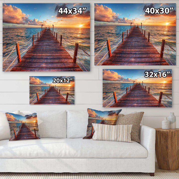 Sunset over Wooden Sea Pier