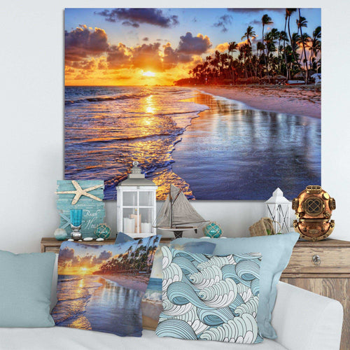 Beach Side Resort With Palm Trees