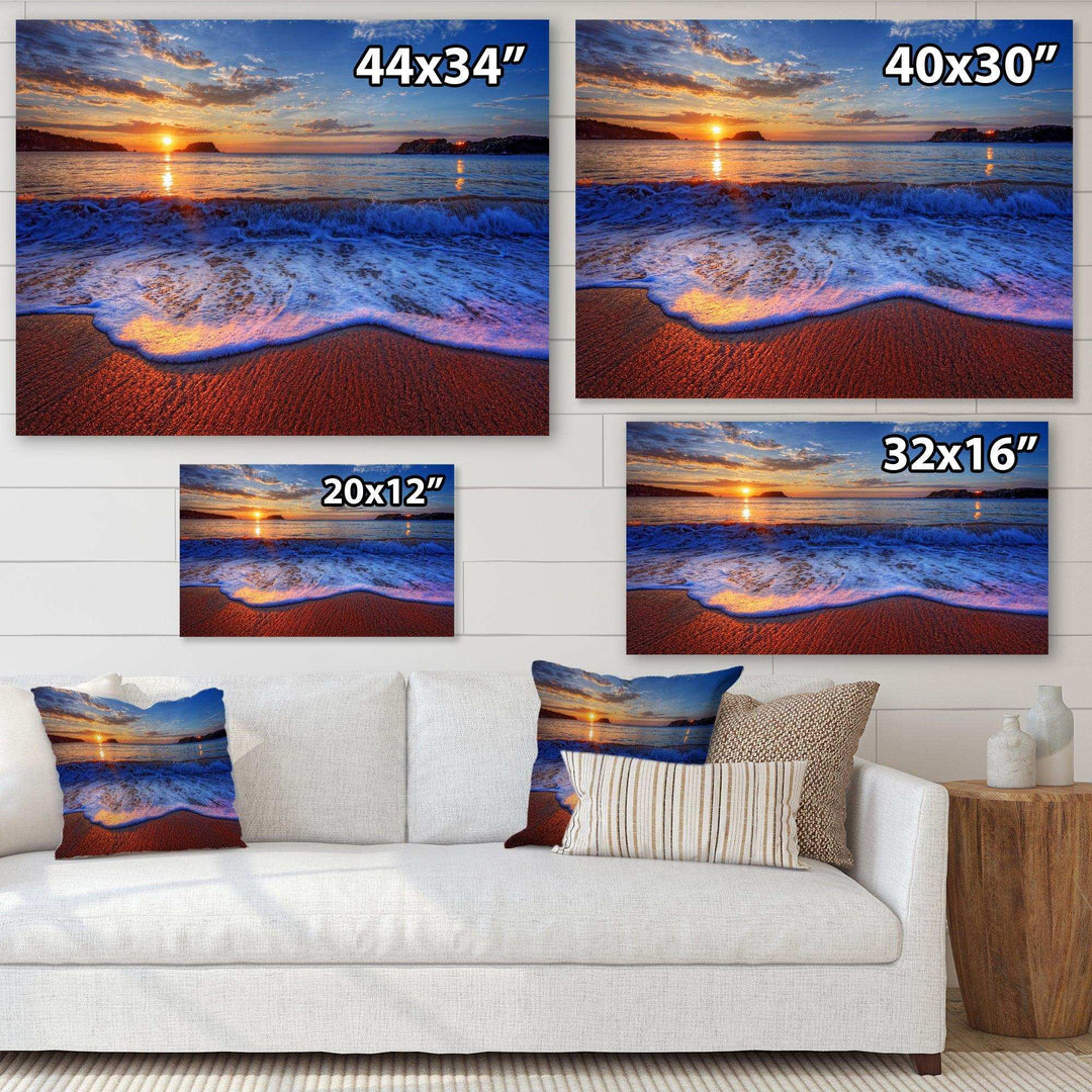Blue Waves on Sandy Beach