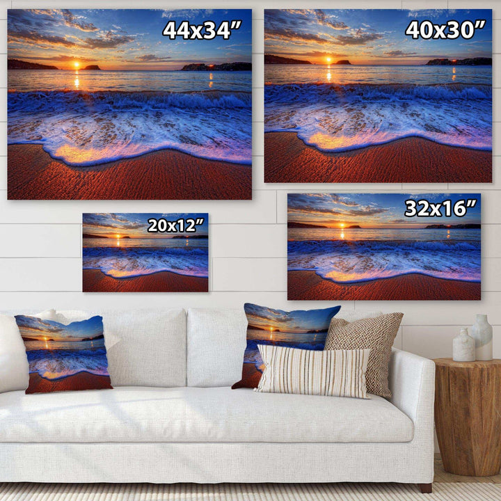 Blue Waves on Sandy Beach