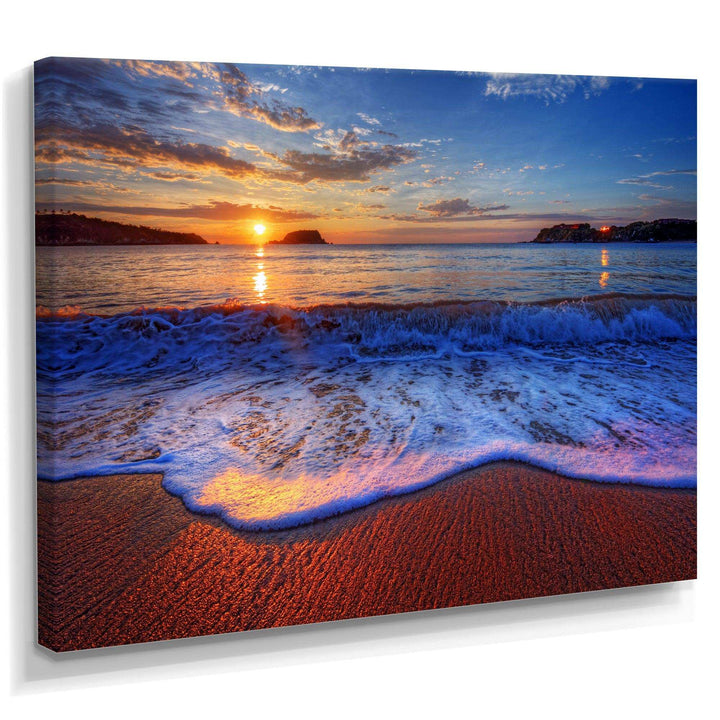 Blue Waves on Sandy Beach