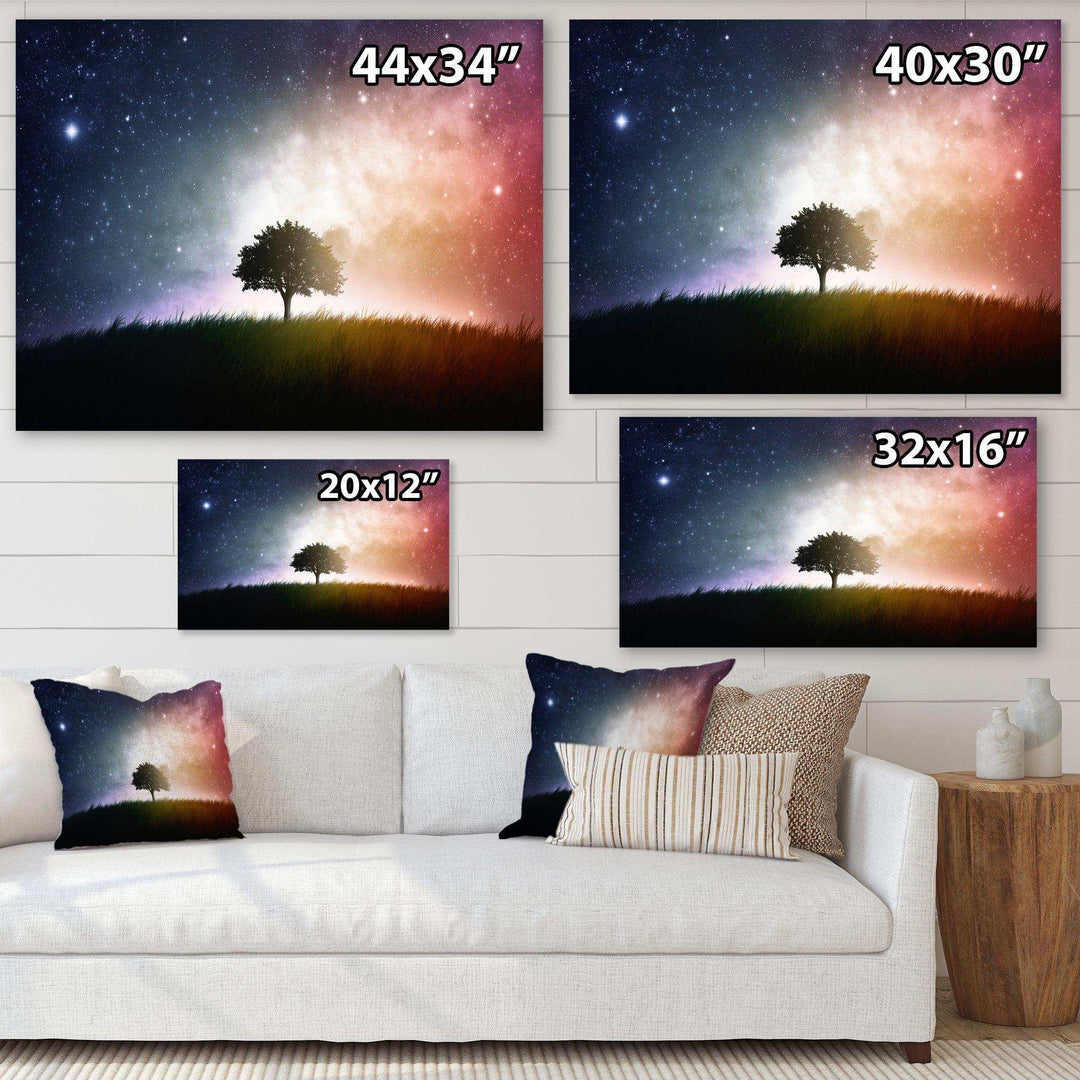 Single Tree Space Background