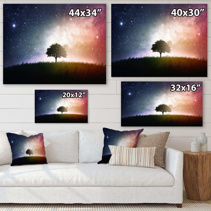 Single Tree Space Background