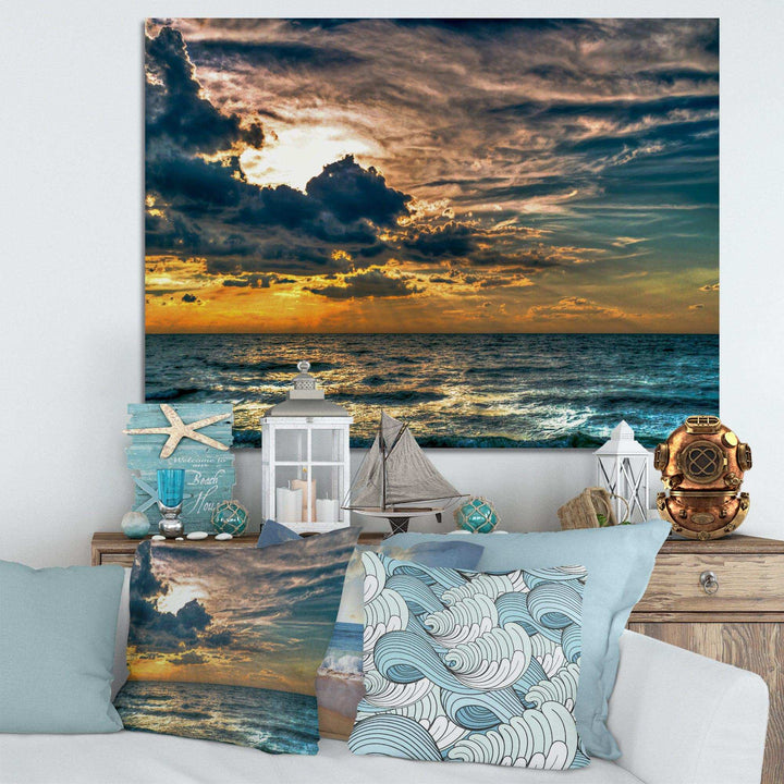 Sun Break over Blue Ocean