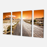 Sunset Desert with Pebble Road Multi-Panels