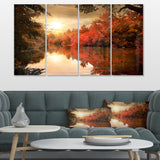 Colorful Fall Sunset over River Multi-Panels