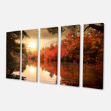 Colorful Fall Sunset over River Multi-Panels