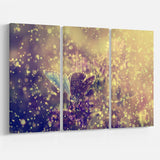 Blue Butterfly And Purple Flowers Multi-Panels