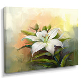White Lily Flower Oil Painting