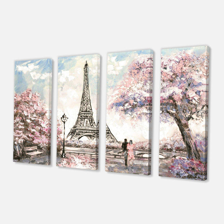 Eiffel with Pink Flowers Multi-Panels