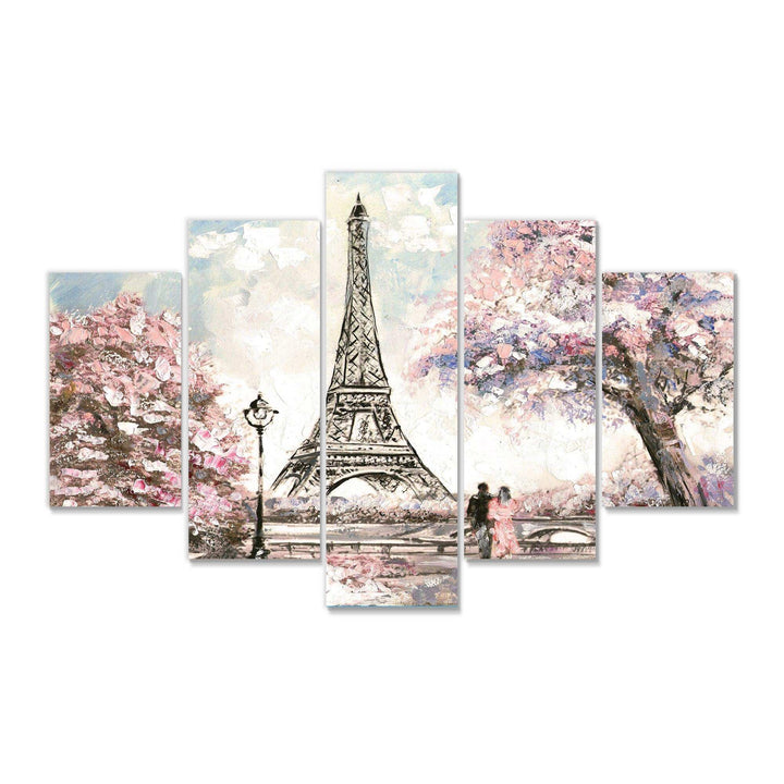 Eiffel with Pink Flowers Multi-Panels