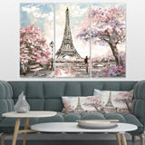 Eiffel with Pink Flowers Multi-Panels