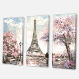 Eiffel with Pink Flowers Multi-Panels