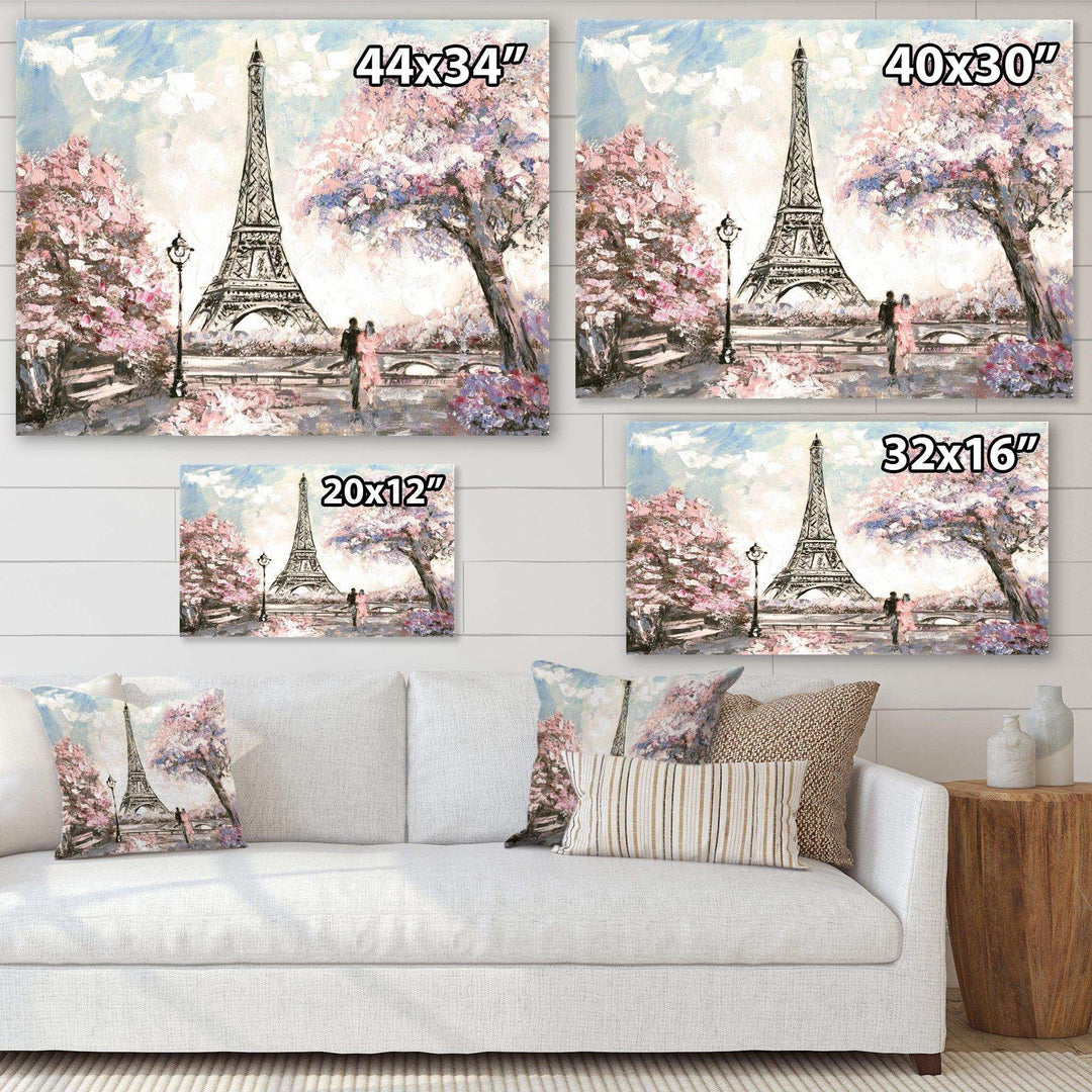 Eiffel with Pink Flowers