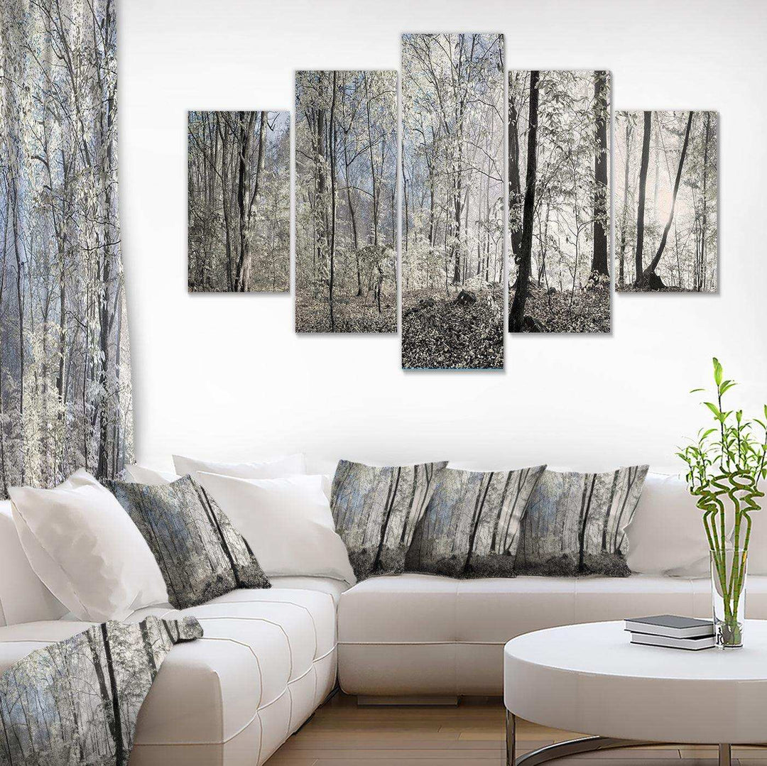 Dark Morning in Forest Panorama Multi-Panels