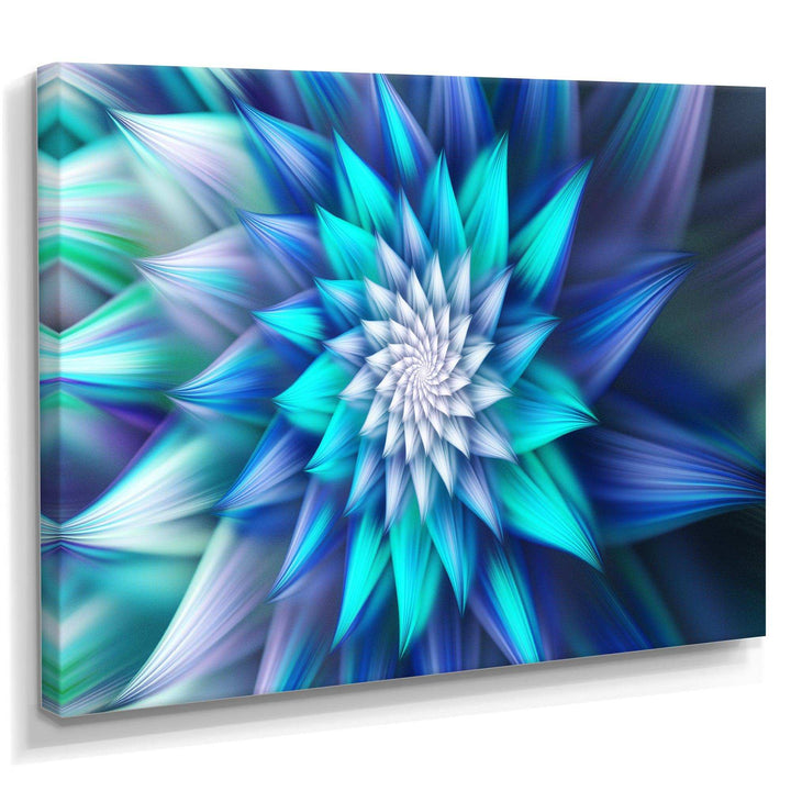 Large Blue Alien Fractal Flower - Modern Wall Art Prints