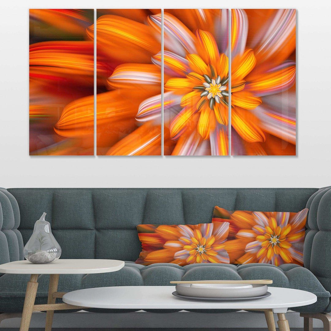 Massive Orange Fractal Flower Multi-Panels