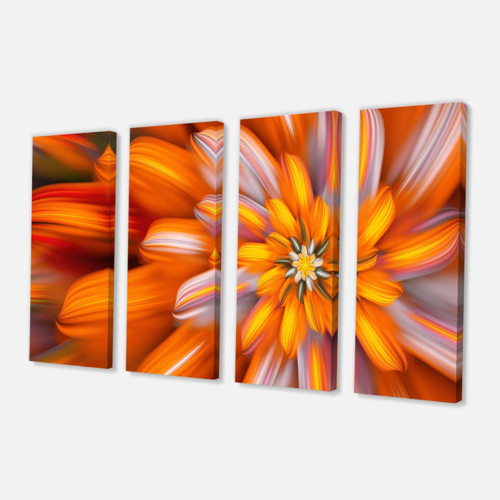 Massive Orange Fractal Flower Multi-Panels
