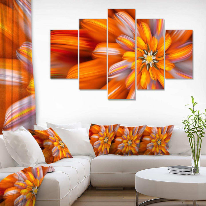 Massive Orange Fractal Flower Multi-Panels