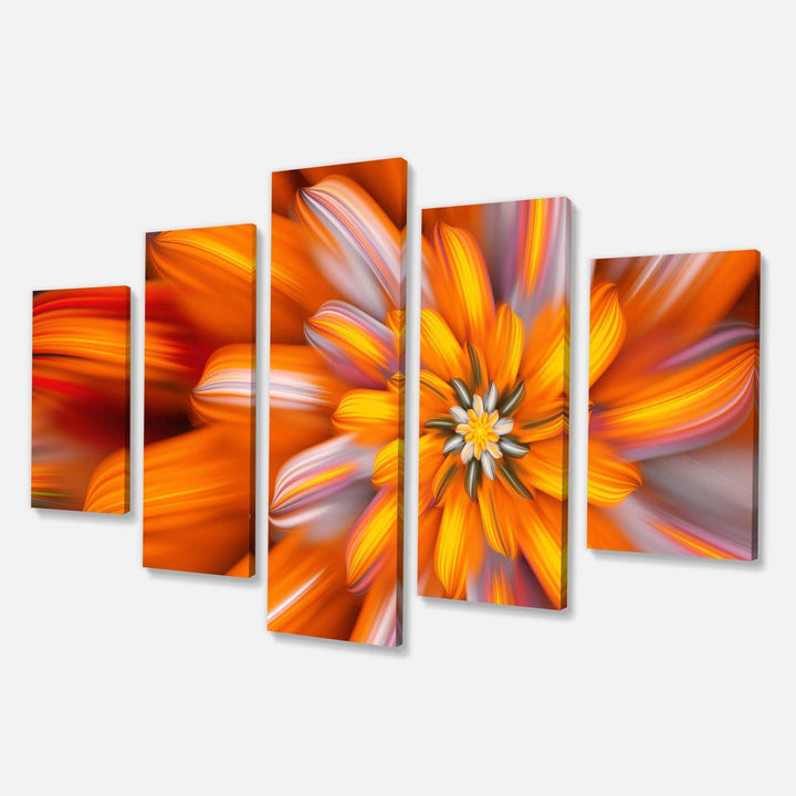 Massive Orange Fractal Flower Multi-Panels