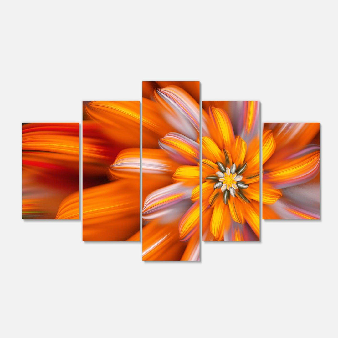 Massive Orange Fractal Flower Multi-Panels