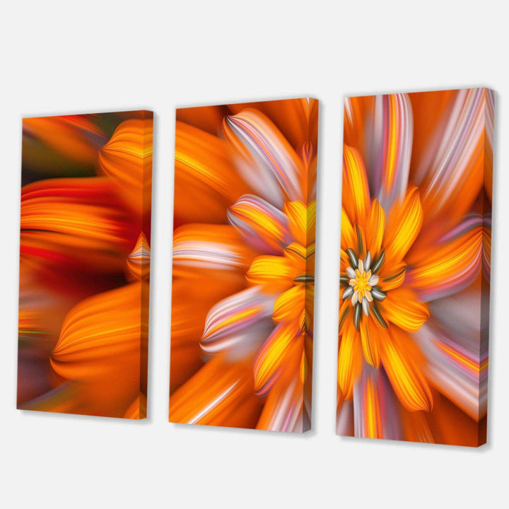 Massive Orange Fractal Flower Multi-Panels