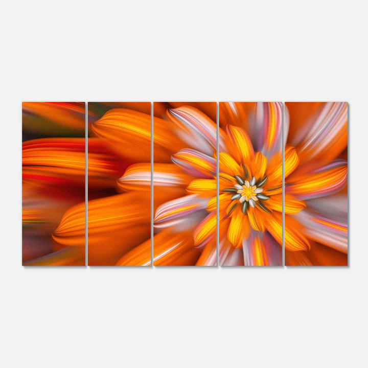 Massive Orange Fractal Flower Multi-Panels