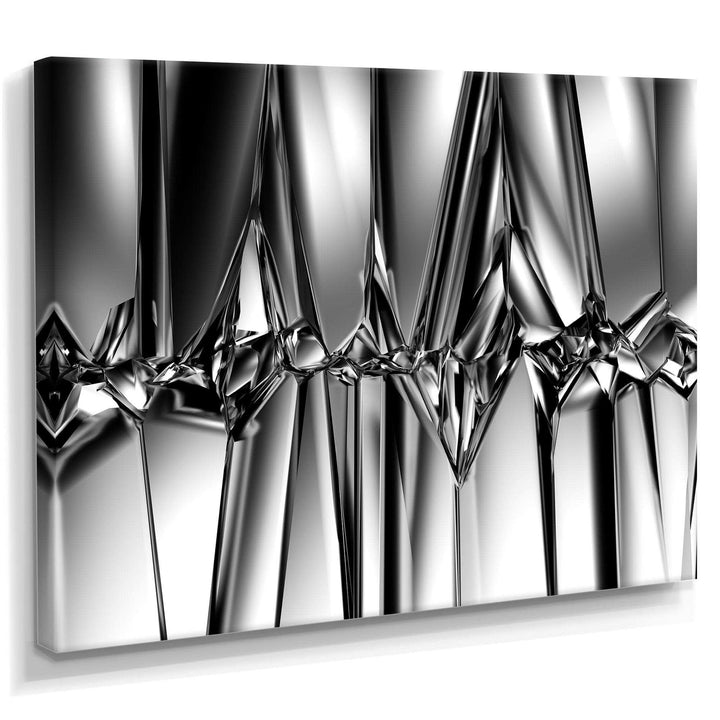 Black White Crystal Background - Modern Canvas Wall Art