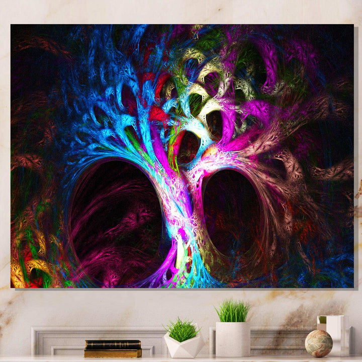 Magical Multi color Psychedelic Tree - Modern Wall Art Prints
