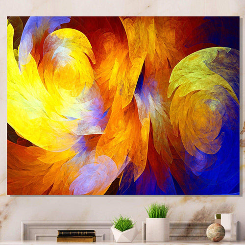 Yellow Fractal Abstract Pattern - Modern Living Room Wall Decor