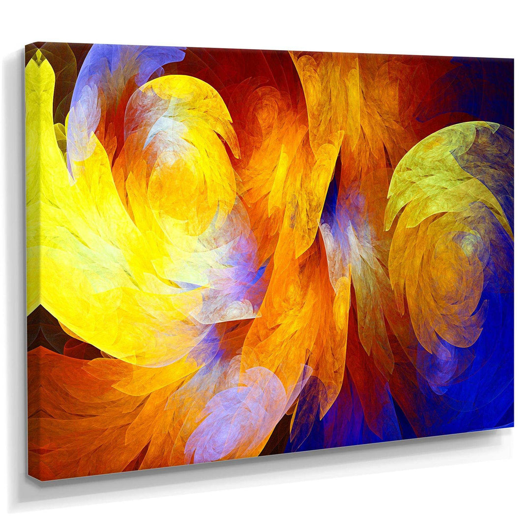 Yellow Fractal Abstract Pattern - Modern Living Room Wall Decor