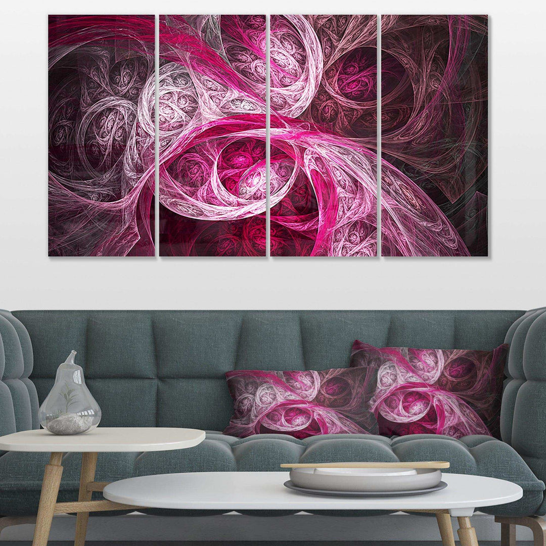 Mystic Pink Fractal - Modern Multi-Panels Bedroom Wall Art