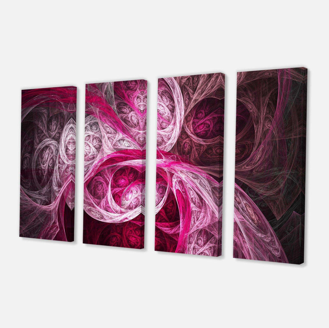Mystic Pink Fractal - Modern Multi-Panels Bedroom Wall Art