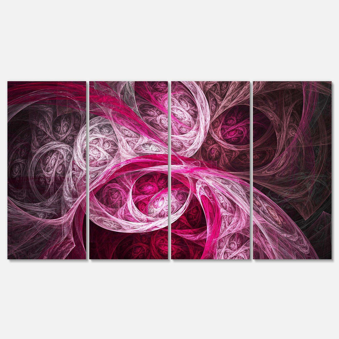 Mystic Pink Fractal - Modern Multi-Panels Bedroom Wall Art