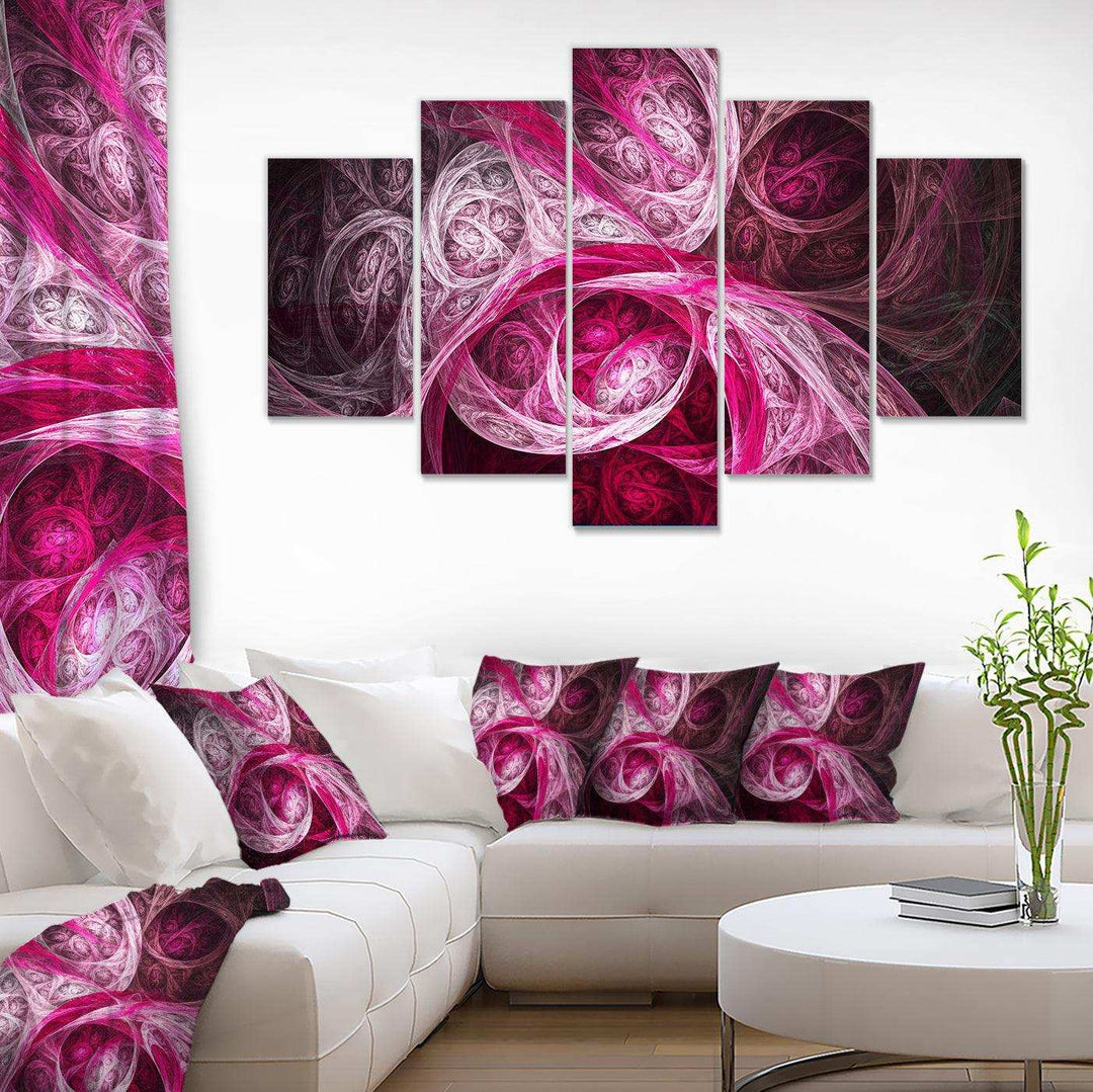 Mystic Pink Fractal - Modern Multi-Panels Bedroom Wall Art