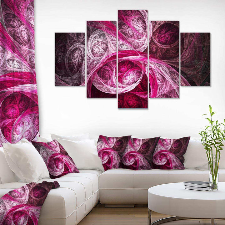 Mystic Pink Fractal - Modern Multi-Panels Bedroom Wall Art