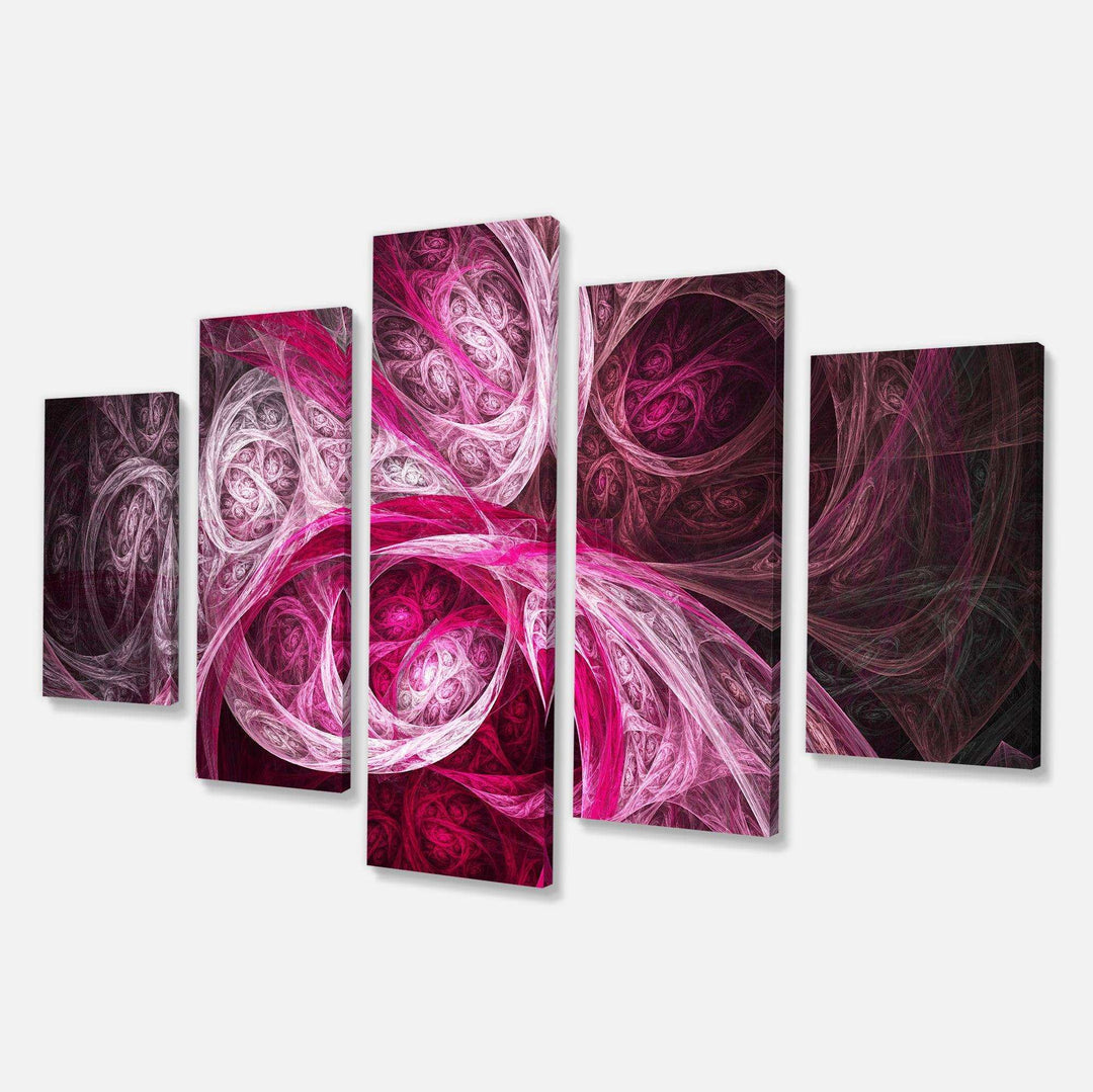 Mystic Pink Fractal - Modern Multi-Panels Bedroom Wall Art