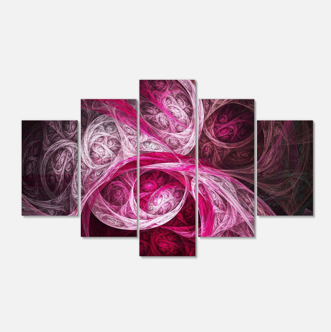 Mystic Pink Fractal - Modern Multi-Panels Bedroom Wall Art