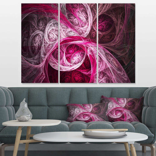 Mystic Pink Fractal - Modern Multi-Panels Bedroom Wall Art