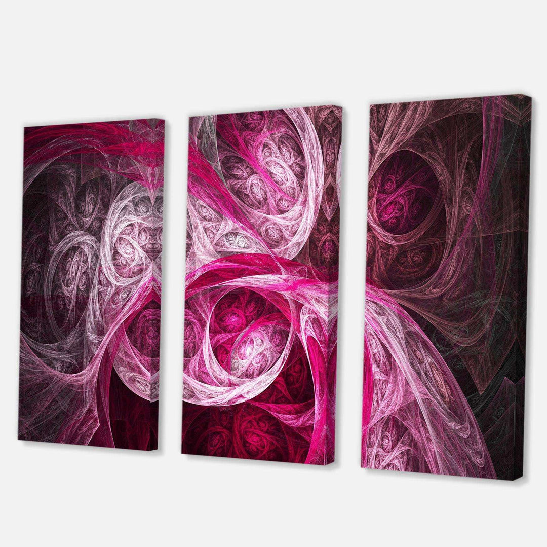 Mystic Pink Fractal - Modern Multi-Panels Bedroom Wall Art