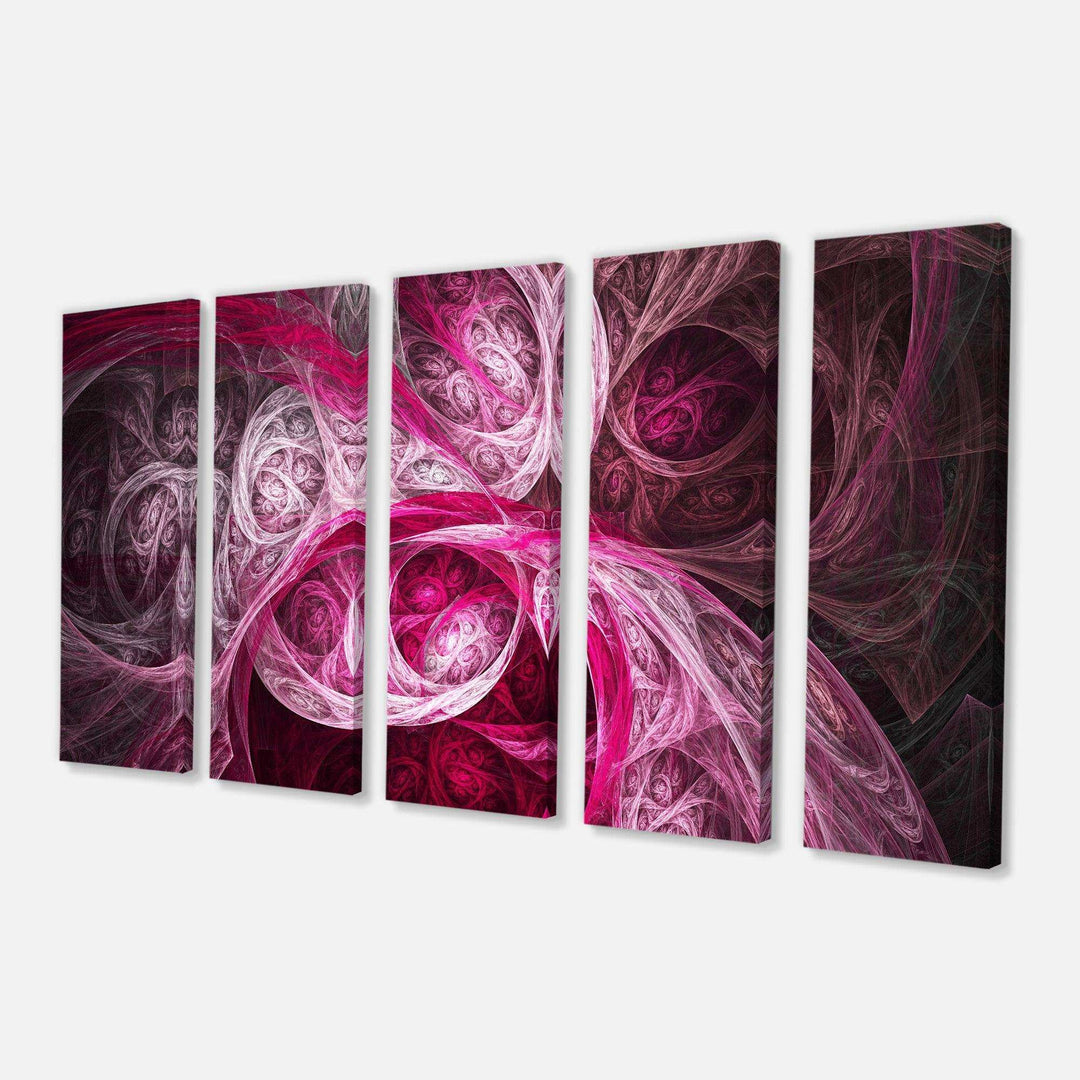 Mystic Pink Fractal - Modern Multi-Panels Bedroom Wall Art